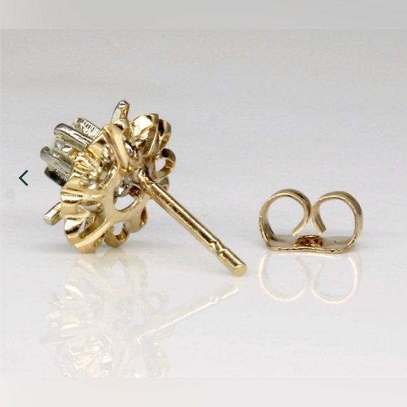 Diamond Star 14k Earrings - Picture 3 of 3